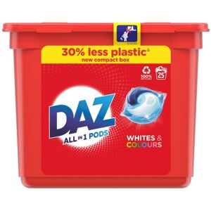 Daz All in 1 Pods Laundry Detergent Capsules for Whites & Colours, 25 each Daz All in 1 Pods Laundry Detergent Capsules for Whites & Colours, 25 each