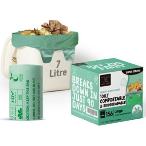 H Haya Home Haya Home 6L to 7L Eco Green 156 Compostable Biodegradable Food Waste Bin Bags E H Haya Home Haya Home 6L to 7L Eco Green 156 Compostable Biodegradable Food Waste Bin Bags E