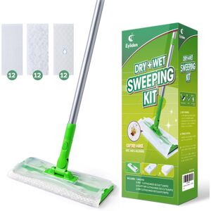 Eyliden Mop Starter Kit with 36 Refills( 12 Wet Wipes + 24 Dry Cloths), 3 in 1 D Eyliden Mop Starter Kit with 36 Refills( 12 Wet Wipes + 24 Dry Cloths), 3 in 1 D