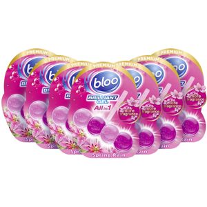 Bloo Brilliant Gel All in 1 Toilet Rim Block Cleaner, Spring Rain Fresh Scent, f Bloo Brilliant Gel All in 1 Toilet Rim Block Cleaner, Spring Rain Fresh Scent, f