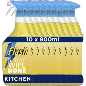 Flash Spray Wipe Done Kitchen Cleaning Sprays, Crisp Lemon, 8 Litres (800 ml x 1 Flash Spray Wipe Done Kitchen Cleaning Sprays, Crisp Lemon, 8 Litres (800 ml x 1