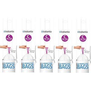 Brabantia Heavy Duty Perfect Fit Bin Liners (5 Packs of 20) 10-12 Litre Brabantia Heavy Duty Perfect Fit Bin Liners (5 Packs of 20) 10-12 Litre