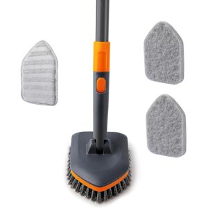 REECOO CLEANHOME Shower Scrubber,4-in-1 Scrubbing Brush with Long Handle(132 cm), 3 Dif REECOO CLEANHOME Shower Scrubber,4-in-1 Scrubbing Brush with Long Handle(132 cm), 3 Dif