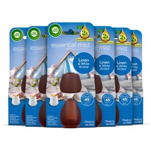 Air Wick Essential Mist Refills, Linen & White Orchid, Pack 6 x 20ml, Natural Es Air Wick Essential Mist Refills, Linen & White Orchid, Pack 6 x 20ml, Natural Es