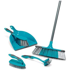 Beldray Cleaning Bundle with Broom, Dustpan & Brush Set, Blue Beldray Cleaning Bundle with Broom, Dustpan & Brush Set, Blue