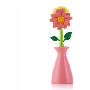 Unbranded (Pink) Long Flower Handle Pan Brush Storage Bottle Cleaner Tool Creativity Decor Unbranded (Pink) Long Flower Handle Pan Brush Storage Bottle Cleaner Tool Creativity Decor