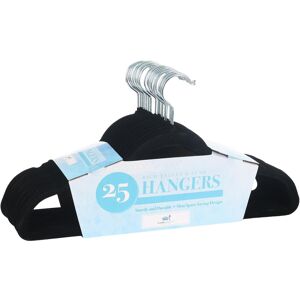 Unbranded Velvet Covered Slimline Clothes Hangers Black (25pk) Unbranded Velvet Covered Slimline Clothes Hangers Black (25pk)