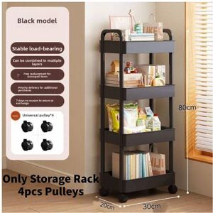 Unbranded (Black Four Storey) Rolling Small Storage Cart Collapsible Kitchen Bedroom Organ Unbranded (Black Four Storey) Rolling Small Storage Cart Collapsible Kitchen Bedroom Organ