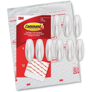 3M Command Medium Designer Hooks, 9 Hooks, 12 Strips, Organize & Decorate Damage-Fr 3M Command Medium Designer Hooks, 9 Hooks, 12 Strips, Organize & Decorate Damage-Fr