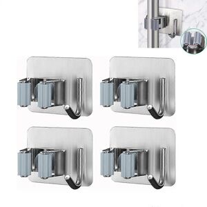 Unbranded (As show, One size) Wall Mounted Broom Holder,Stainless Steel,Adhesive Mop Holde Unbranded (As show, One size) Wall Mounted Broom Holder,Stainless Steel,Adhesive Mop Holde