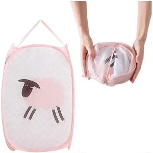 Unbranded (As show, One size) Foldable Basket with Handle, (Powder)Dirty Clothes Storage B Unbranded (As show, One size) Foldable Basket with Handle, (Powder)Dirty Clothes Storage B