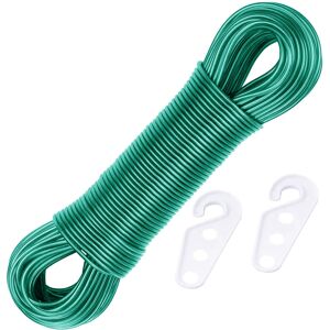 YUNSTK 60M Washing Line Rope Full Steel Core, Heavy Duty Clothes Line, Wall Mounted Rot YUNSTK 60M Washing Line Rope Full Steel Core, Heavy Duty Clothes Line, Wall Mounted Rot