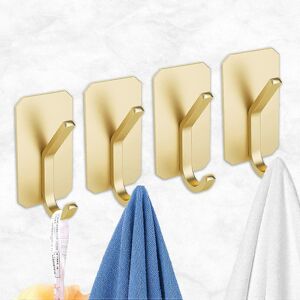 Unbranded (As show, One size) (gold) Adhesive Wall Hook, 4 Pieces Adhesive Hook, Wall Hook Unbranded (As show, One size) (gold) Adhesive Wall Hook, 4 Pieces Adhesive Hook, Wall Hook