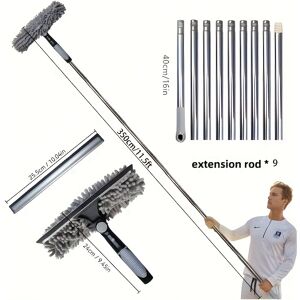 SKESRJTOP (Grey, r-8) Double-Sided Window Cleaning Tool with Adjustable Telescopic Pole, H SKESRJTOP (Grey, r-8) Double-Sided Window Cleaning Tool with Adjustable Telescopic Pole, H