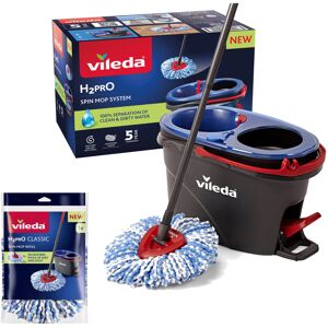 Vileda H2PrO Spin Mop System + 1 Refill - Separates Clean/Dirty Water Vileda H2PrO Spin Mop System + 1 Refill - Separates Clean/Dirty Water