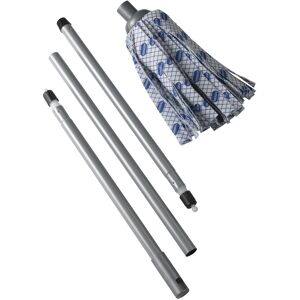 Addis Cloth Mop With 3 Piece Handle In Blue, White And Grey Addis Cloth Mop With 3 Piece Handle In Blue, White And Grey