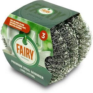 Addis Fairy Original Premium Steel Wool Pot & pan Scourers, Pack of 3, Steel,Sta Addis Fairy Original Premium Steel Wool Pot & pan Scourers, Pack of 3, Steel,Sta