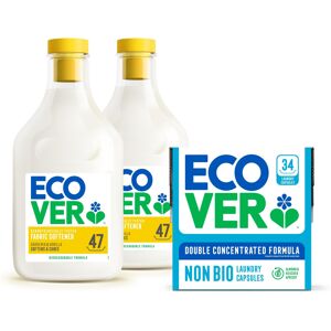 Ecover Non-Bio Capsules, Almond & Apricot, 34 Count & Fabric Softener Ecover Non-Bio Capsules, Almond & Apricot, 34 Count & Fabric Softener