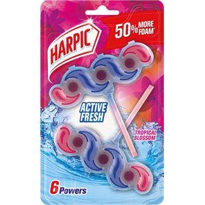 Harpic Active Fresh Toilet Rim Block Twin Pack, Tropical Blossom, Anti-Limescale Harpic Active Fresh Toilet Rim Block Twin Pack, Tropical Blossom, Anti-Limescale
