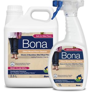 Bona Oiled Wood Floor Cleaner - 2.5 Litre Refill & Oiled Wood Floor Cleaner Liqu Bona Oiled Wood Floor Cleaner - 2.5 Litre Refill & Oiled Wood Floor Cleaner Liqu