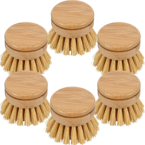 sem marca 6Pcs Bamboo Dish Brush Head Eco-Friendly Washing Up Brush Replacement sem marca 6Pcs Bamboo Dish Brush Head Eco-Friendly Washing Up Brush Replacement