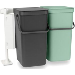 Brabantia Sort & Go Waste Bin 2x16L - Built-In Recycling, Stay Open Brabantia Sort & Go Waste Bin 2x16L - Built-In Recycling, Stay Open