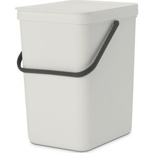 Brabantia Sort & Go Waste Bin 25L, Stay Open Lid, Light Grey Brabantia Sort & Go Waste Bin 25L, Stay Open Lid, Light Grey