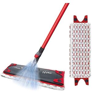 Vileda 1-2 Spray Mop, Microfibre Flat Floor Spray Mop with Extra Head Replacemen Vileda 1-2 Spray Mop, Microfibre Flat Floor Spray Mop with Extra Head Replacemen