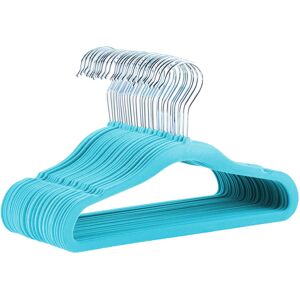 Amazon Basics Kids Velvet, Non-Slip Clothes Hangers for Infant and Toddler, 11.6 Amazon Basics Kids Velvet, Non-Slip Clothes Hangers for Infant and Toddler, 11.6