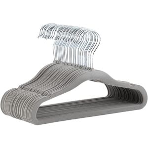 Amazon Basics Kids Velvet, Non-Slip Clothes Hangers for Infant and Toddler, 11.6 Amazon Basics Kids Velvet, Non-Slip Clothes Hangers for Infant and Toddler, 11.6