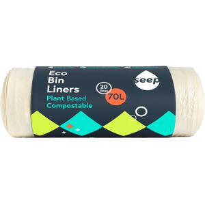 Seep Biodegradable 20 x 70 Litre Bin Bags - Eco Friendly Bin Liners - Large Kitc Seep Biodegradable 20 x 70 Litre Bin Bags - Eco Friendly Bin Liners - Large Kitc