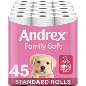 Andrex Family Soft Toilet Tissue 45 Rolls (Previously Andrex Gentle Clean) Gentl Andrex Family Soft Toilet Tissue 45 Rolls (Previously Andrex Gentle Clean) Gentl