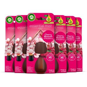 Air Wick Cherry Blossom & Raspberry Essential Mist Single Refills 6x20ml, Lastin Air Wick Cherry Blossom & Raspberry Essential Mist Single Refills 6x20ml, Lastin