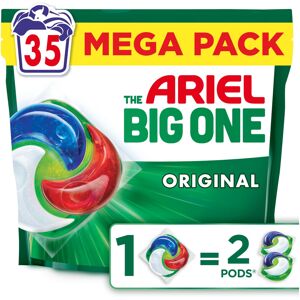 Ariel The Big One PODS Laundry Capsules, 35 Washes, Original ? 2X Stain & Odour Ariel The Big One PODS Laundry Capsules, 35 Washes, Original ? 2X Stain & Odour
