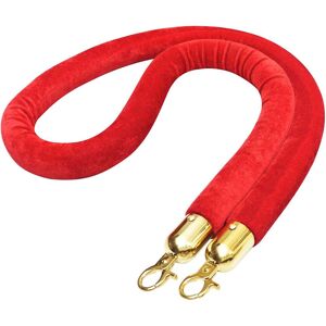 vidaXL Velvet Stanchion Rope Red with Gold Hooks, 1500 mm - Crowd Control Barrie vidaXL Velvet Stanchion Rope Red with Gold Hooks, 1500 mm - Crowd Control Barrie