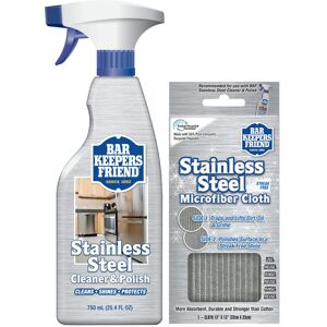 Bar Keepers Friend Stainless Steel Cleaner Spray (25.4 oz) + Microfiber Cloth - Bar Keepers Friend Stainless Steel Cleaner Spray (25.4 oz) + Microfiber Cloth -