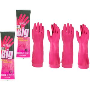 (Pack of 2 Pairs) Mamison Big Kitchen Rubber Gloves XXL Size Reusable Waterproo (Pack of 2 Pairs) Mamison Big Kitchen Rubber Gloves XXL Size Reusable Waterproo