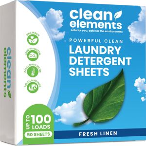 Clean Elements Laundry Detergent Sheets (100 Loads 50 Sheet) Fresh Linen Scent Clean Elements Laundry Detergent Sheets (100 Loads 50 Sheet) Fresh Linen Scent