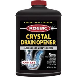 Roebic HD-CRY-DO 2 Pounds Professional Strength Crystal Drain Opener, 100% Lye, Roebic HD-CRY-DO 2 Pounds Professional Strength Crystal Drain Opener, 100% Lye,