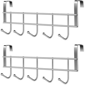 Exogio 2X Over the Door 5 Hooks Home Bathroom Organizer Rack Clothes Coat Hat Towel Han Exogio 2X Over the Door 5 Hooks Home Bathroom Organizer Rack Clothes Coat Hat Towel Han