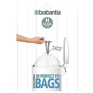 Brabantia 246784 Set 12 Roll of Bin Bags (Pack of 10 Bags Per Roll) H50 60L Brabantia 246784 Set 12 Roll of Bin Bags (Pack of 10 Bags Per Roll) H50 60L