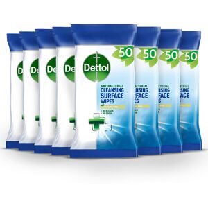 Dettol Surface Cleansing Wipes 8-Pack, 400 Total - Antibacterial Disinfectant Fo Dettol Surface Cleansing Wipes 8-Pack, 400 Total - Antibacterial Disinfectant Fo