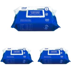 Clinell CAHW200 Antibacterial Hand Wipe Suitable for Hands and Surfaces, 3 Pack Clinell CAHW200 Antibacterial Hand Wipe Suitable for Hands and Surfaces, 3 Pack