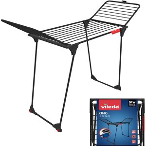 Vileda King Ultimate Black Indoor Clothes Airer - XXL lines for fewer creases - Vileda King Ultimate Black Indoor Clothes Airer - XXL lines for fewer creases -