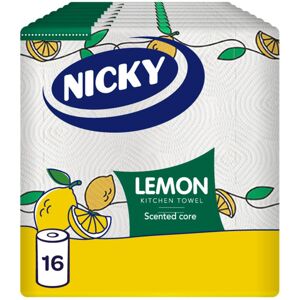 Nicky Lemon Kitchen Towel - Pack of 16 Rolls 100 2-Ply Sheets per Roll Absor Nicky Lemon Kitchen Towel - Pack of 16 Rolls 100 2-Ply Sheets per Roll Absor