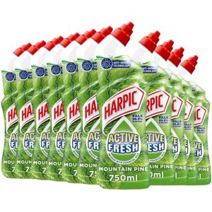 Harpic Active Fresh Toilet Cleaning Gel, Mountain Pine, Pack 12 x 750 ml, Infuse Harpic Active Fresh Toilet Cleaning Gel, Mountain Pine, Pack 12 x 750 ml, Infuse