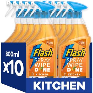 Flash Spray Wipe Done Kitchen Cleaning Sprays, Bright Mandarin, 8 Litres (800 ml Flash Spray Wipe Done Kitchen Cleaning Sprays, Bright Mandarin, 8 Litres (800 ml