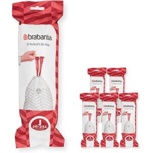 Brabantia 138362 PerfectFit Bin Liners Multipack (Size J/20-25 Litre) Thick Plas Brabantia 138362 PerfectFit Bin Liners Multipack (Size J/20-25 Litre) Thick Plas