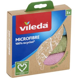 Vileda Microfibre Recycled 3 Cloths, Multicolor, Polyester, 3 Units (Pack of 1) Vileda Microfibre Recycled 3 Cloths, Multicolor, Polyester, 3 Units (Pack of 1)