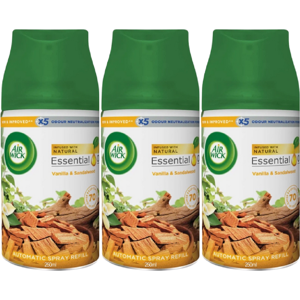3 x Air Wick Freshmatic Spray Refill 250ml - Vanilla & Sandalwood 3 x Air Wick Freshmatic Spray Refill 250ml - Vanilla & Sandalwood